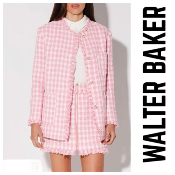 NWT WALTER BAKER KENNEDY NAUTICAL TWEED PINK JACKET AND KAILYN SKIRT SET